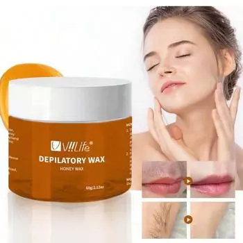 Воск для депиляции Медовый воск для точного формирования бровей Набор для депиляции бровей Подходит для женщин Натуральный медовый воск для удаления бровей и лица коричневый