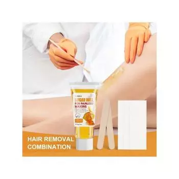 Воск для депиляции Сахарный вак для депиляции Безболезненная депиляция Нежный уход за кожей Можно мыть без нагрева Без охлаждения Воск для удаления волос коричневый