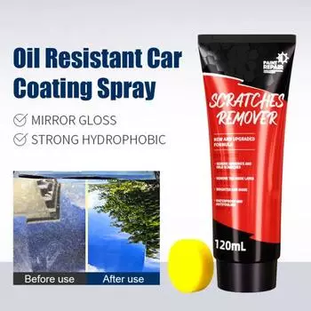 Воск для удаления царапин на автомобиле, паста для ремонта царапин на автомобиле, полировальный воск с губкой-аппликатором, простой в использовании, воск для восстановления лакокрасочного покрытия автомобиля для всех видов красок, мелкий A