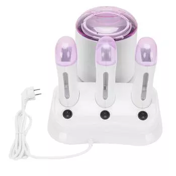 Восконагреватель 4 в 1 Защита от ожогов 3 ролика Восконагреватель Одинарный горшок Прозрачная крышка 220 В для домашнего использования EU Plug 220V