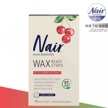 Восковая полоска для удаления волос на теле, 40 листов + финишная салфетка, 4 листа