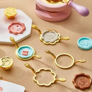 Восковое уплотнительное кольцо креативной формы, декоративная легкая металлическая форма для сургучной печати в форме цветка, принадлежности для вечеринок Square