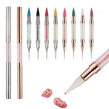 Восковой карандаш для страз, акриловая ручка, аппликатор для дизайна ногтей со стразами, ручка с двойной головкой, инструмент для сбора страз