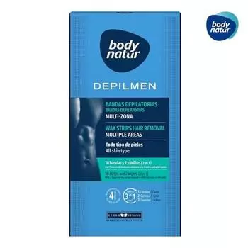 Восковые полоски Body Natur Depilmen для удаления волос на нескольких участках (Весь тип кожи)