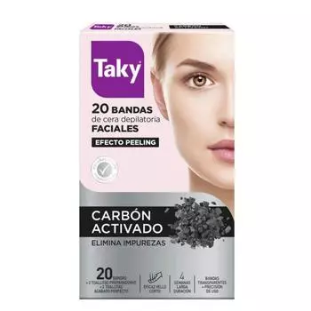 Восковые полоски для лица Taky Carbon Activado, 20 шт.