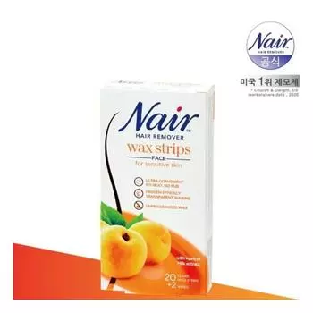 Восковые полоски для удаления волос на лице Nair Sensitive 20 листов + 2 листа