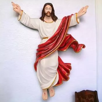 Воскресший Иисус Христос (3 x 10 x 12 дюймов) Идол и экспонат для подарков и декора (Красный Белый), Идол