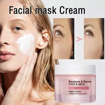 Восстанавливающий и омолаживающий многофункциональный ночной крем для лица и шеи 50 мл One Size розовый