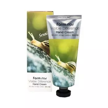 Восстанавливающий крем для рук с улиточным муцином,FarmStay Visible Difference Hand Cream Snail, 100г