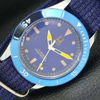 ВОССТАНОВЛЕННЫЕ 40-ММ ШВЕЙЦАРСКИЕ МУЖСКИЕ ЧАСЫ TITUS С ПОВОРОТНЫМ БЕЗЕЛЕМ И СИНИМ ЦИФЕРБЛАТОМ a432717-2 R113-a432717