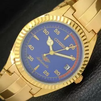 ВОССТАНОВЛЕННЫЕ АВТОМАТИЧЕСКИЕ ЧАСЫ CITIZEN 8200 JAPAN MENS DATE BLUE DIAL a432617-2 R112-a432617