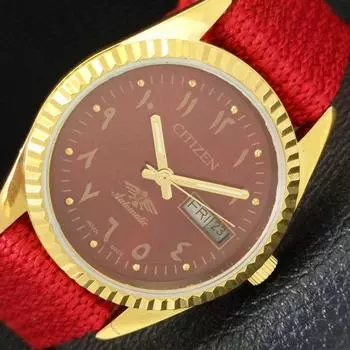 ВОССТАНОВЛЕННЫЕ АВТОМАТИЧЕСКИЕ ЧАСЫ CITIZEN 8200 JAPAN MENS ARABIC CRED DIAL WATCH a427232-2 QRL-a427232