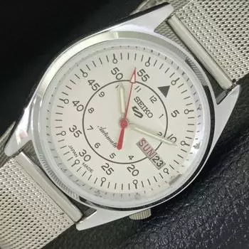 ВОССТАНОВЛЕННЫЕ АВТОМАТИЧЕСКИЕ МУЖСКИЕ ЧАСЫ SEIKO 5 JAPAN 6309A С БЕЛЫМ ЦИФЕРБЛАТОМ a427239-2 QRL-a427239