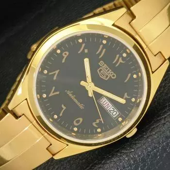 ВОССТАНОВЛЕННЫЕ АВТОМАТИЧЕСКИЕ МУЖСКИЕ ЧАСЫ SEIKO 5 JAPAN 6309A С ЧЕРНЫМ ЦИФЕРБЛАТОМ В АРАБСКОМ СТИЛЕ a427207-2 QRL-a427207