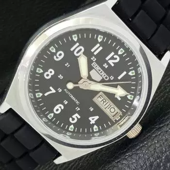 ВОССТАНОВЛЕННЫЕ АВТОМАТИЧЕСКИЕ МУЖСКИЕ ЧАСЫ SEIKO 5 JAPAN 6309A С ЧЕРНЫМ ЦИФЕРБЛАТОМ a427298-2 QRL-a427298