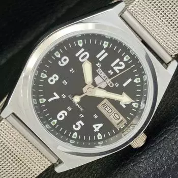 ВОССТАНОВЛЕННЫЕ АВТОМАТИЧЕСКИЕ МУЖСКИЕ ЧАСЫ SEIKO 5 JAPAN 6309A С ЧЕРНЫМ ЦИФЕРБЛАТОМ a427293-2 QRL-a427293