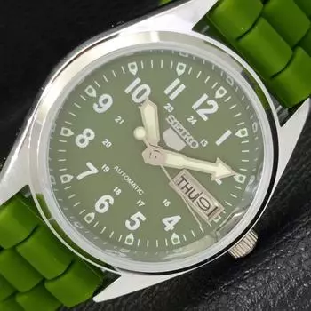 ВОССТАНОВЛЕННЫЕ АВТОМАТИЧЕСКИЕ МУЖСКИЕ ЧАСЫ SEIKO 5 JAPAN 6309A С ЗЕЛЕНЫМ ЦИФЕРБЛАТОМ a427312-2 QRL-a427312
