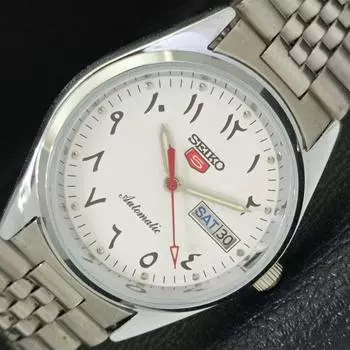 ВОССТАНОВЛЕННЫЕ АВТОМАТИЧЕСКИЕ МУЖСКИЕ ЧАСЫ SEIKO 5 JAPAN 6309A С БЕЛЫМ ЦИФЕРБЛАТОМ В АРАБСКОМ СТИЛЕ a427260-2 QRL-a427260
