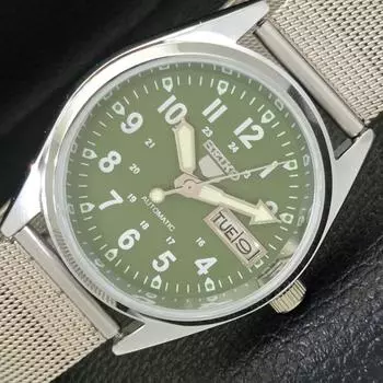 ВОССТАНОВЛЕННЫЕ АВТОМАТИЧЕСКИЕ МУЖСКИЕ ЧАСЫ SEIKO 5 JAPAN 6309A С ЗЕЛЕНЫМ ЦИФЕРБЛАТОМ a427307-2 QRL-a427307