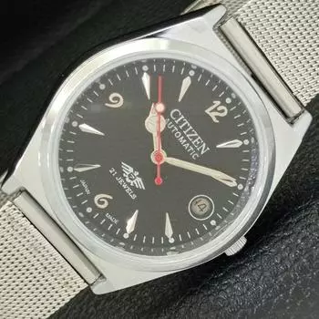 ВОССТАНОВЛЕННЫЕ JAPAN CITIZEN AUTOMATIC 8200 МУЖСКИЕ ЧАСЫ С ЧЕРНЫМ ЦИФЕРБЛАТОМ И ДАТОЙ a432559-2 R112-a432559