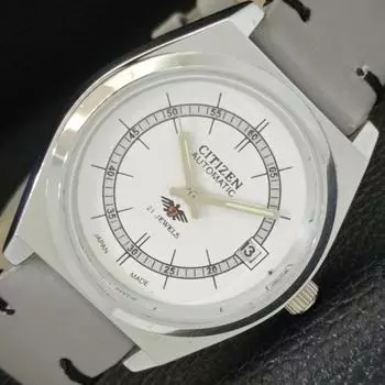ВОССТАНОВЛЕННЫЕ JAPAN CITIZEN AUTOMATIC 8200 МУЖСКИЕ ЧАСЫ С БЕЛЫМ ЦИФЕРБЛАТОМ И ДАТОЙ a432598-2 R112-a432598