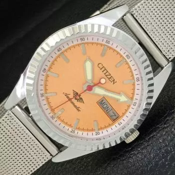 ВОССТАНОВЛЕННЫЕ JAPAN CITIZEN AUTOMATIC MENS DAY&DATE ЗОЛОТЫЕ ЧАСЫ С ЦИФЕРБЛАТОМ a432563-2 R112-a432563