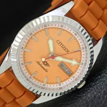 ВОССТАНОВЛЕННЫЕ JAPAN CITIZEN AUTOMATIC MENS DAY&DATE ЗОЛОТЫЕ ЧАСЫ С ЦИФЕРБЛАТОМ a432568-2 R112-a432568