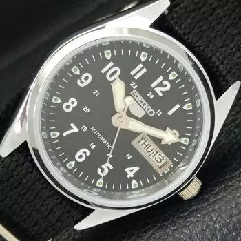 ВОССТАНОВЛЕННЫЕ JAPAN SEIKO 5 AUTOMATIC 6309A МУЖСКИЕ ЧАСЫ С ЧЕРНЫМ ЦИФЕРБЛАТОМ a427318-2 QRL-a427318