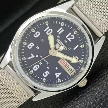 ВОССТАНОВЛЕННЫЕ JAPAN SEIKO 5 AUTOMATIC 6309A МУЖСКИЕ ЧАСЫ С СИНИМ ЦИФЕРБЛАТОМ a427309-2 QRL-a427309