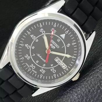 ВОССТАНОВЛЕННЫЕ JAPAN SEIKO 5 AUTOMATIC 6309A МУЖСКИЕ ЧАСЫ С ЧЕРНЫМ ЦИФЕРБЛАТОМ a427286-2 QRL-a427286