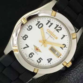 ВОССТАНОВЛЕННЫЕ МУЖСКИЕ ЧАСЫ CITIZEN AUTOMATIC 8200 JAPAN С БЕЛЫМ ЦИФЕРБЛАТОМ a432556-2 R112-a432556