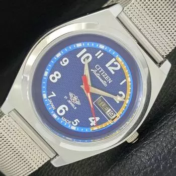 ВОССТАНОВЛЕННЫЕ МУЖСКИЕ ЧАСЫ JAPAN CITIZEN 8200 DAY&DATE С АВТОМАТИЧЕСКИМ СИНИМ ЦИФЕРБЛАТОМ a430141-2 R101-a430141