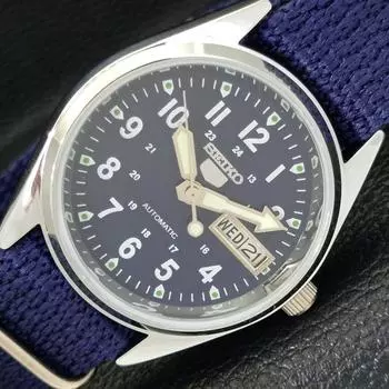 ВОССТАНОВЛЕННЫЕ МУЖСКИЕ ЧАСЫ SEIKO 5 AUTOMATIC 6309A JAPAN СИНИЙ ЦИФЕРБЛАТ a427319-2 QRL-a427319