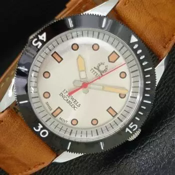 ВОССТАНОВЛЕННЫЕ МУЖСКИЕ ЧАСЫ TITUS SWISS 40 ММ С ПОВОРОТНЫМ БЕЗЕЛЕМ И СЕРЕБРИСТЫМ ЦИФЕРБЛАТОМ a432715-2 R113-a432715