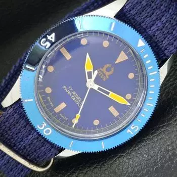 ВОССТАНОВЛЕННЫЕ МУЖСКИЕ ЧАСЫ TITUS SWISS 40 ММ С ПОВОРОТНЫМ БЕЗЕЛЕМ И СИНИМ ЦИФЕРБЛАТОМ a432724-2 R113-a432724