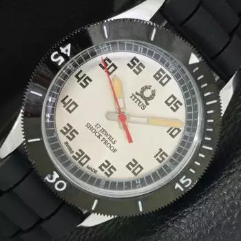 ВОССТАНОВЛЕННЫЕ МУЖСКИЕ ЧАСЫ TITUS SWISS 40 ММ С ПОВОРОТНЫМ БЕЗЕЛЕМ И СЕРЕБРИСТЫМ ЦИФЕРБЛАТОМ a432706-2 R113-a432706