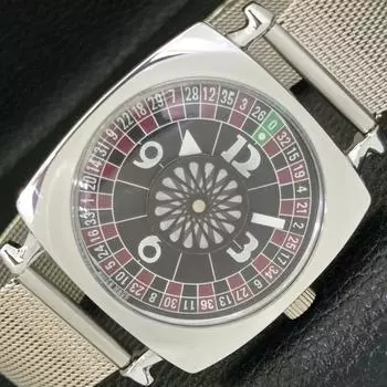 ВОССТАНОВЛЕННЫЕ МУЖСКИЕ ШВЕЙЦАРСКИЕ ЧАСЫ С РУЧНЫМ ЗАВОДОМ В СТИЛЕ АРТ-ДЕКО С ЧЕРНЫМ ЦИФЕРБЛАТОМ a431220-2 R106-a431220