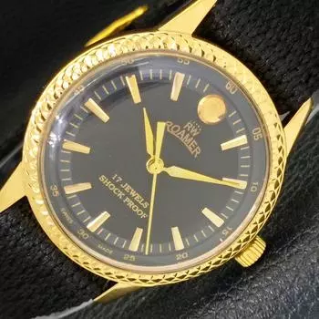 ВОССТАНОВЛЕННЫЕ МУЖСКИЕ ШВЕЙЦАРСКИЕ ЧАСЫ С РУЧНЫМ ЗАВОДОМ, ЦИФЕРБЛАТ ЧЕРНОГО ЦВЕТА A431407-2 R107-a431407