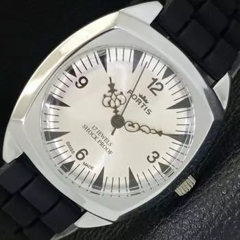 ВОССТАНОВЛЕННЫЕ МУЖСКИЕ ШВЕЙЦАРСКИЕ ЧАСЫ С РУЧНЫМ ЗАВОДОМ, ЦИФЕРБЛАТ СЕРЕБРИСТОГО ЦВЕТА a431793-2 R108-a431793