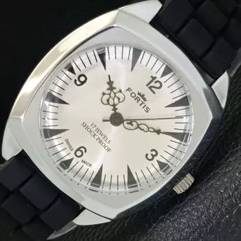 ВОССТАНОВЛЕННЫЕ МУЖСКИЕ ШВЕЙЦАРСКИЕ ЧАСЫ С РУЧНЫМ ЗАВОДОМ, ЦИФЕРБЛАТ СЕРЕБРИСТОГО ЦВЕТА a431800-2 R108-a431800