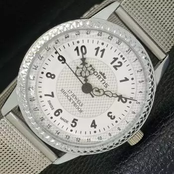 ВОССТАНОВЛЕННЫЕ МУЖСКИЕ ШВЕЙЦАРСКИЕ ЧАСЫ С РУЧНЫМ ЗАВОДОМ, БЕЛЫЙ ЦИФЕРБЛАТ a431634-2 R108-a431634