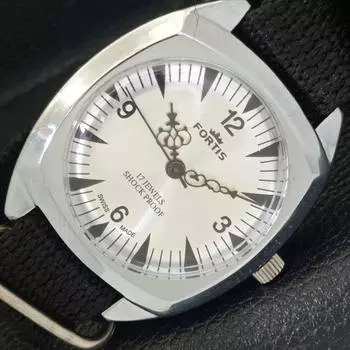 ВОССТАНОВЛЕННЫЕ МУЖСКИЕ ШВЕЙЦАРСКИЕ ЧАСЫ С РУЧНЫМ ЗАВОДОМ, ЦИФЕРБЛАТ СЕРЕБРИСТОГО ЦВЕТА a431813-2 R108-a431813