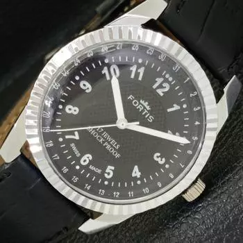 ВОССТАНОВЛЕННЫЕ МУЖСКИЕ ШВЕЙЦАРСКИЕ ЧАСЫ С РУЧНЫМ ЗАВОДОМ, ЦИФЕРБЛАТ ЧЕРНОГО ЦВЕТА a431736-2 R108-a431736