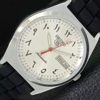 ВОССТАНОВЛЕННЫЕ SEIKO 5 AUTOMATIC 6309 JAPAN MENS ARABIC SILVER DIAL WATCH a427254-2 QRL-a427254
