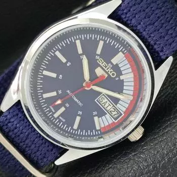 ВОССТАНОВЛЕННЫЕ SEIKO 5 AUTOMATIC 6309A JAPAN MENS CИНИЙ ЦИФЕРБЛАТ a427272-2 QRL-a427272