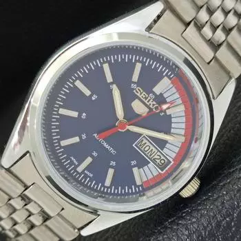 ВОССТАНОВЛЕННЫЕ SEIKO 5 AUTOMATIC 6309A JAPAN MENS CИНИЙ ЦИФЕРБЛАТ a427274-2 QRL-a427274