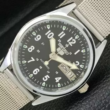 ВОССТАНОВЛЕННЫЕ SEIKO 5 AUTOMATIC 6309A JAPAN МУЖСКИЕ ЧАСЫ С ЧЕРНЫМ ЦИФЕРБЛАТОМ a427308-2 QRL-a427308