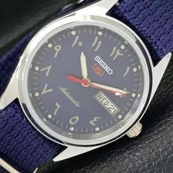 ВОССТАНОВЛЕННЫЕ SEIKO 5 AUTOMATIC 6309A ЯПОНИЯ МУЖСКИЕ ЧАСЫ С АРАБСКИМ СИНИМ ЦИФЕРБЛАТОМ a427357-2 QRL-a427357