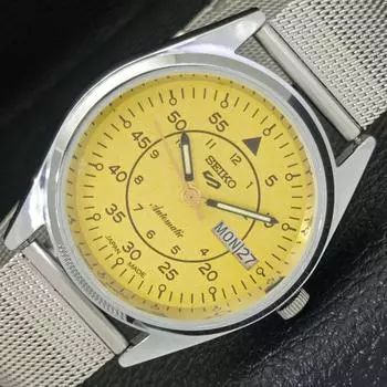 ВОССТАНОВЛЕННЫЕ SEIKO 5 AUTOMATIC 6309A ЯПОНИЯ МУЖСКИЕ ЗОЛОТЫЕ ЧАСЫ С ЦИФЕРБЛАТОМ a427252-2 QRL-a427252