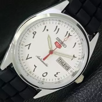 ВОССТАНОВЛЕННЫЕ SEIKO 5 AUTOMATIC 6309A ЯПОНИЯ МУЖСКИЕ АРАБСКИЕ ЧАСЫ С БЕЛЫМ ЦИФЕРБЛАТОМ a427350-2 QRL-a427350